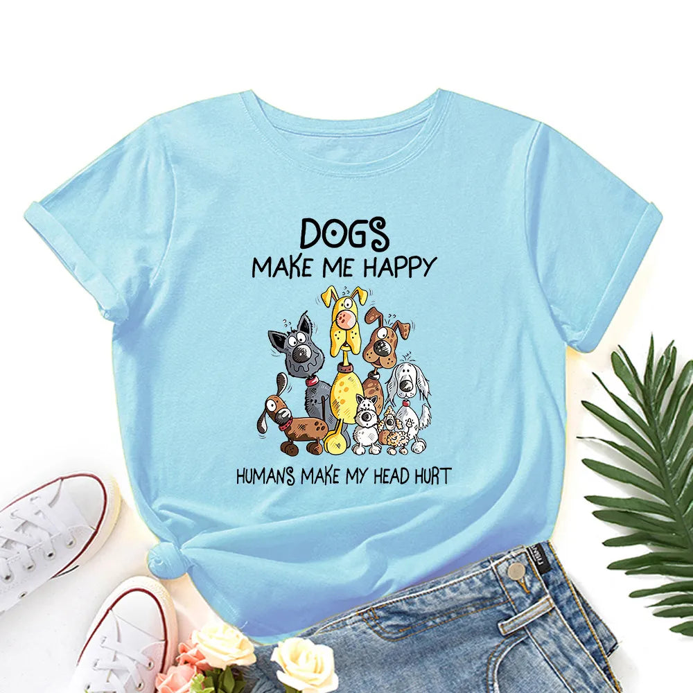 Dogs Make Me Happy T-Shirt