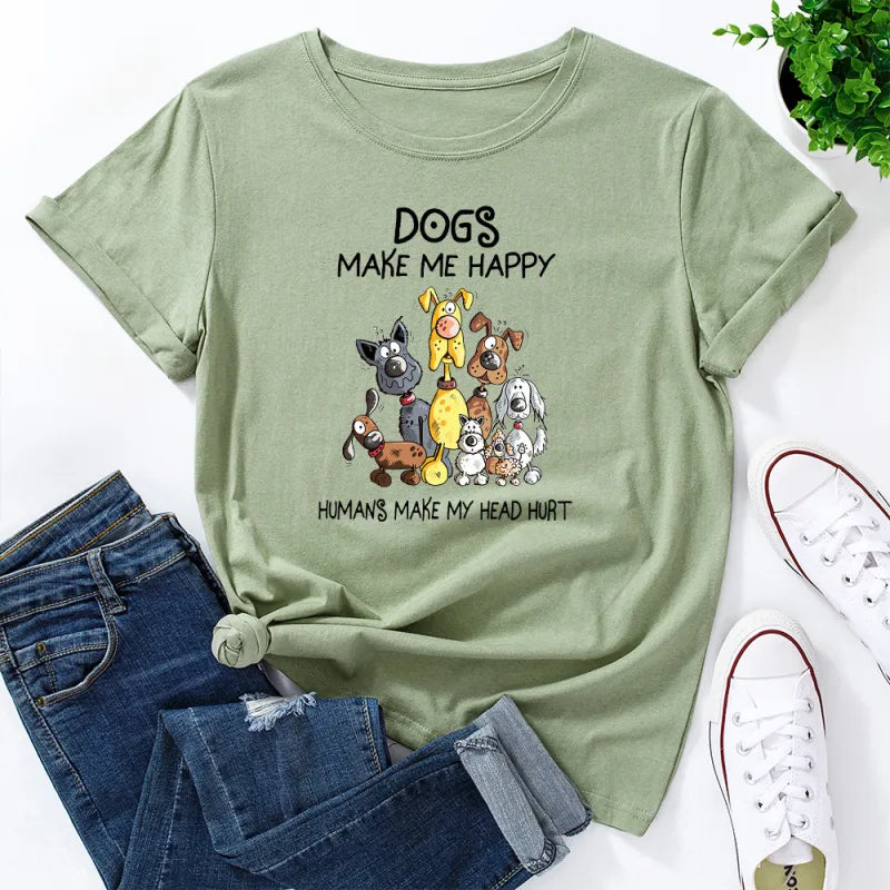 Dogs Make Me Happy T-Shirt