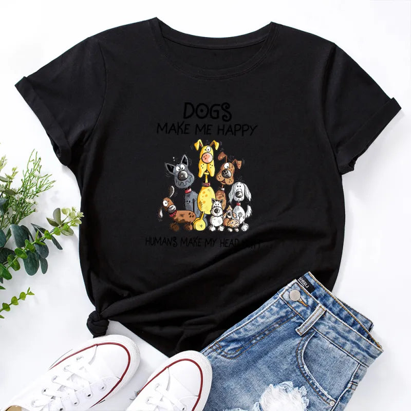 Dogs Make Me Happy T-Shirt