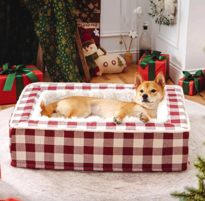 Luxury Tartan Anti-Anxiety Pet Bed