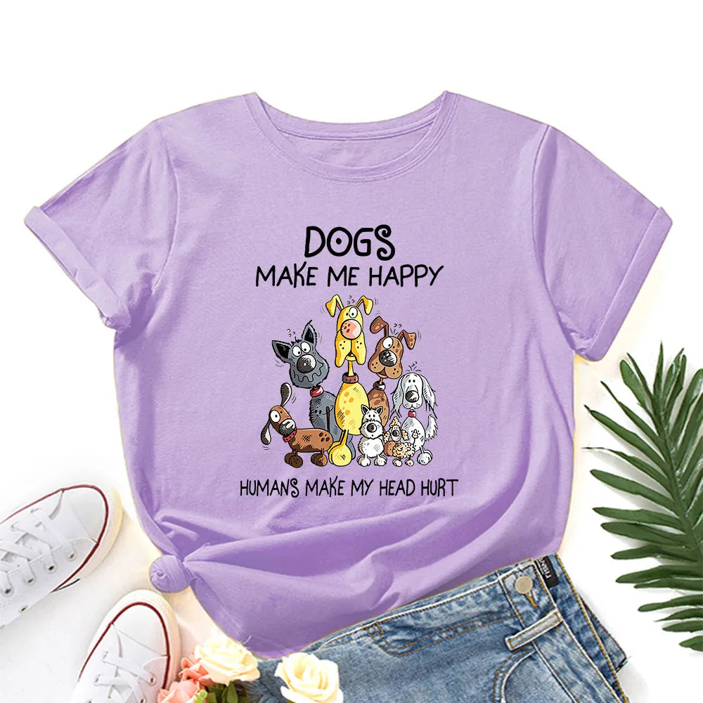 Dogs Make Me Happy T-Shirt