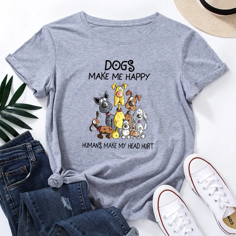 Dogs Make Me Happy T-Shirt